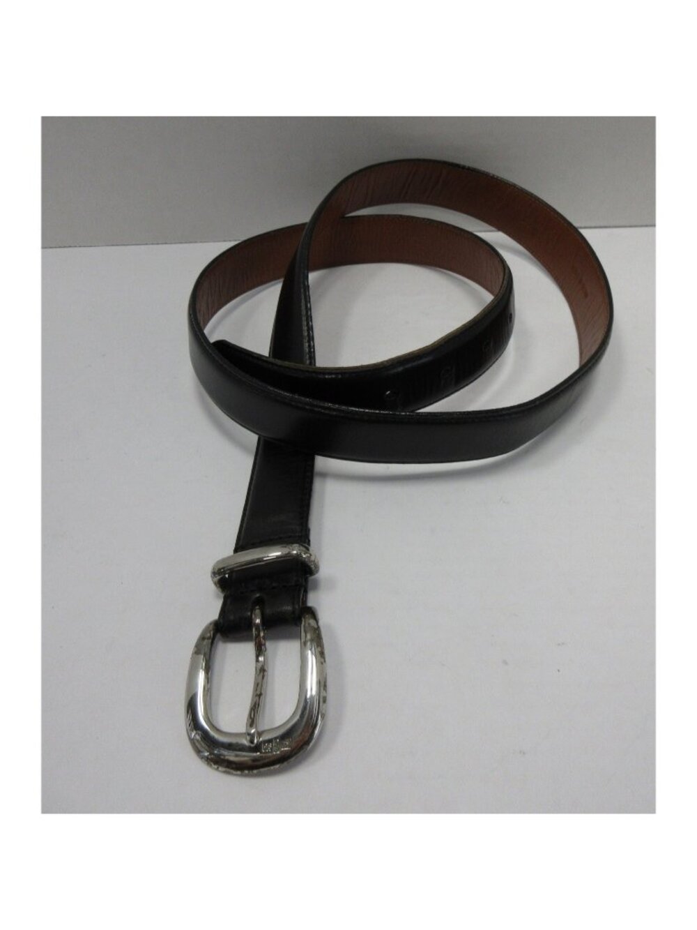 VGT Polo Ralph Lauren Belt 42 Genuine Leather Silver Buckle Classic